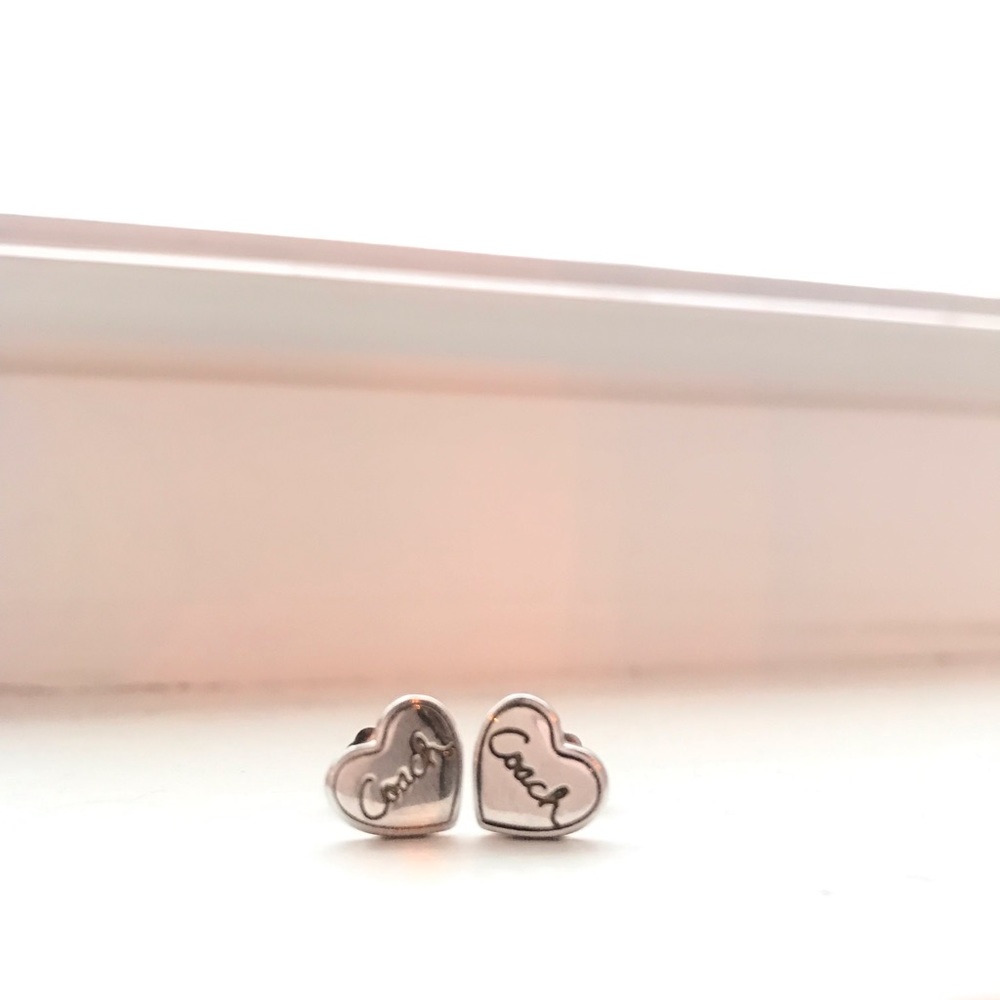 COACH | sterling silver heart stud earrings